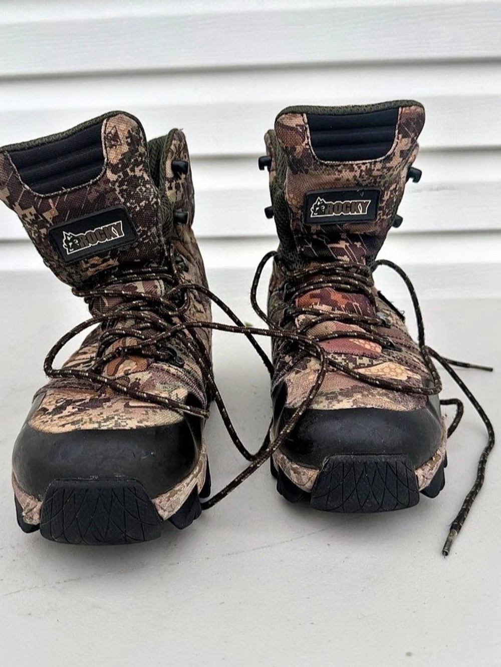 Rocky Men's 8" Hntg Camo Boot Camo Waterproof Boots US 8 W